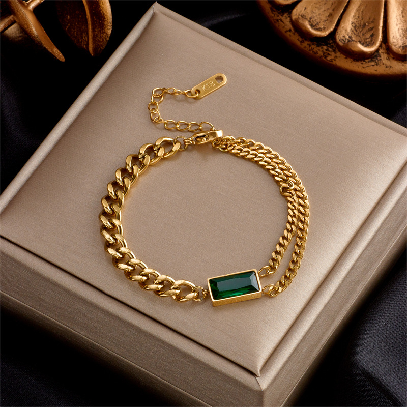 Green gemstone bracelet
