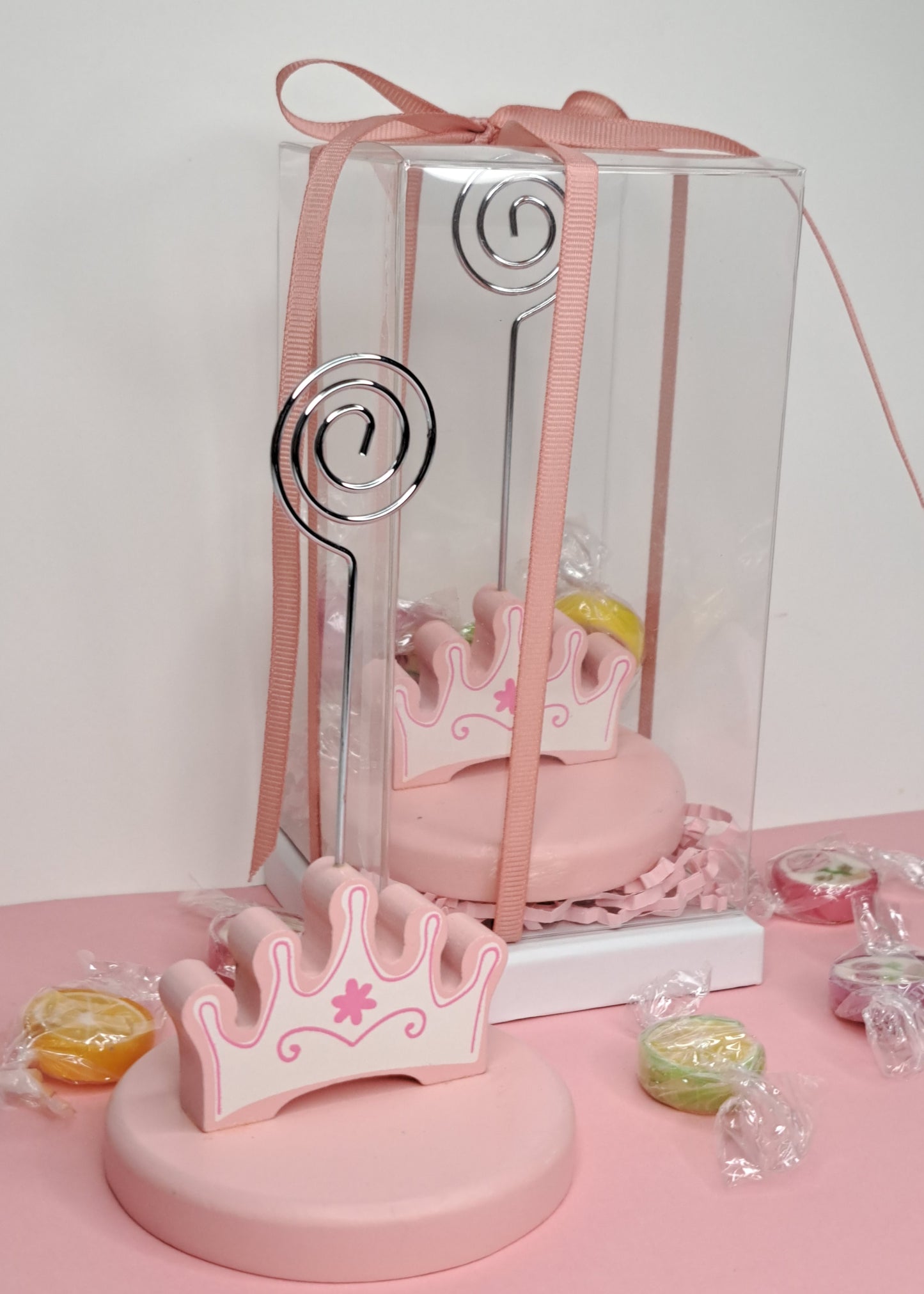 Pink crown memory/card holder