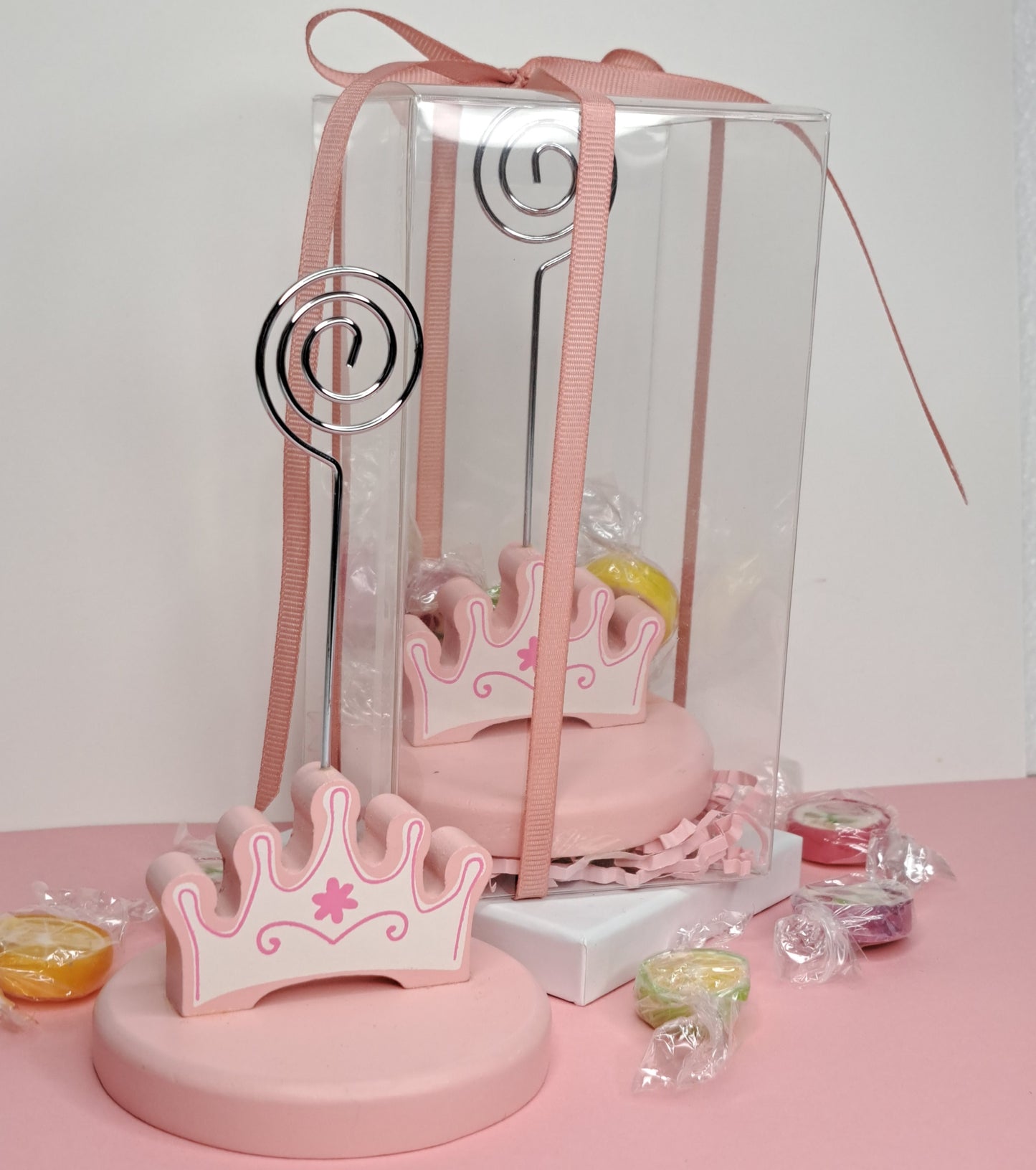 Pink crown memory/card holder