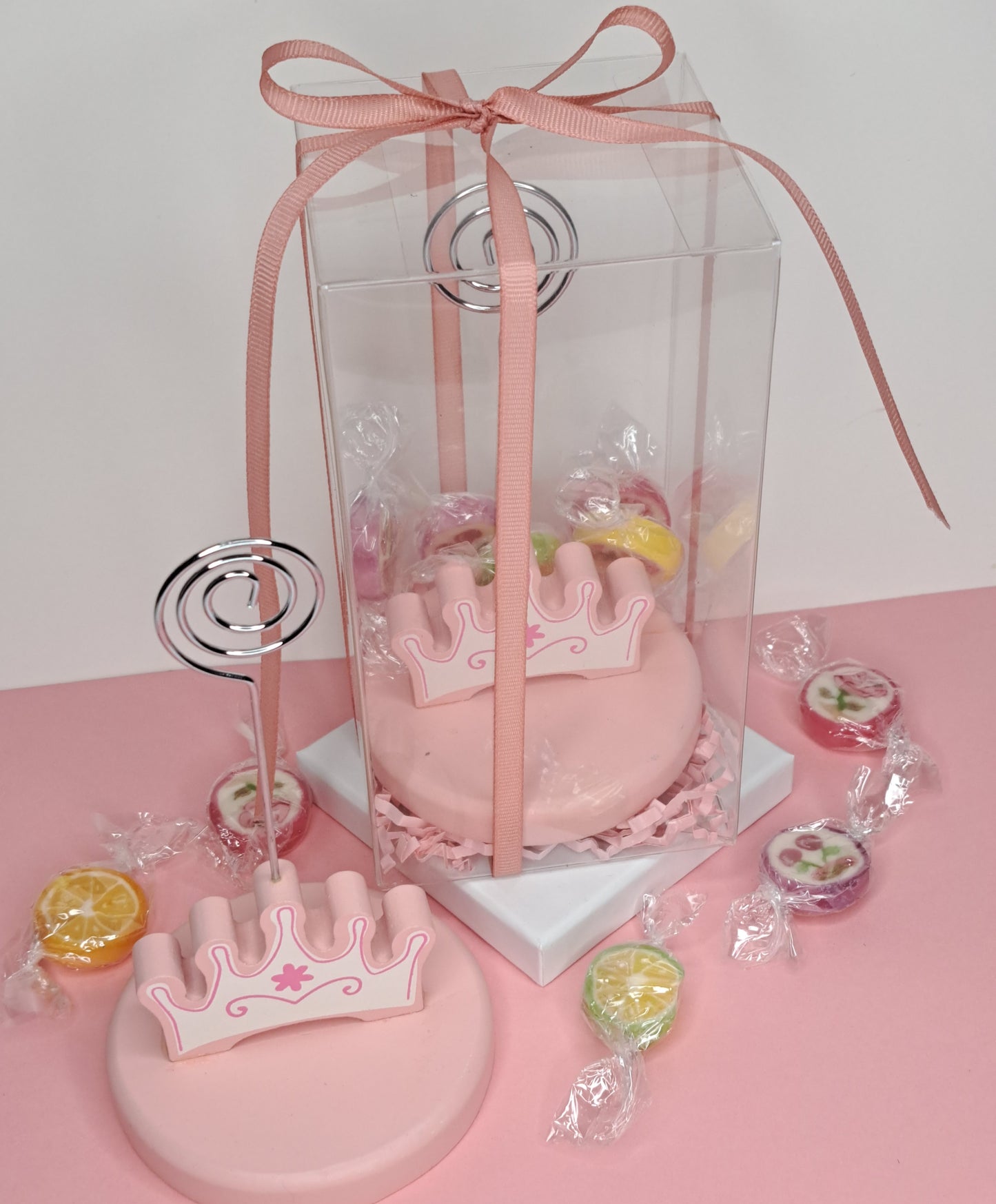 Pink crown memory/card holder
