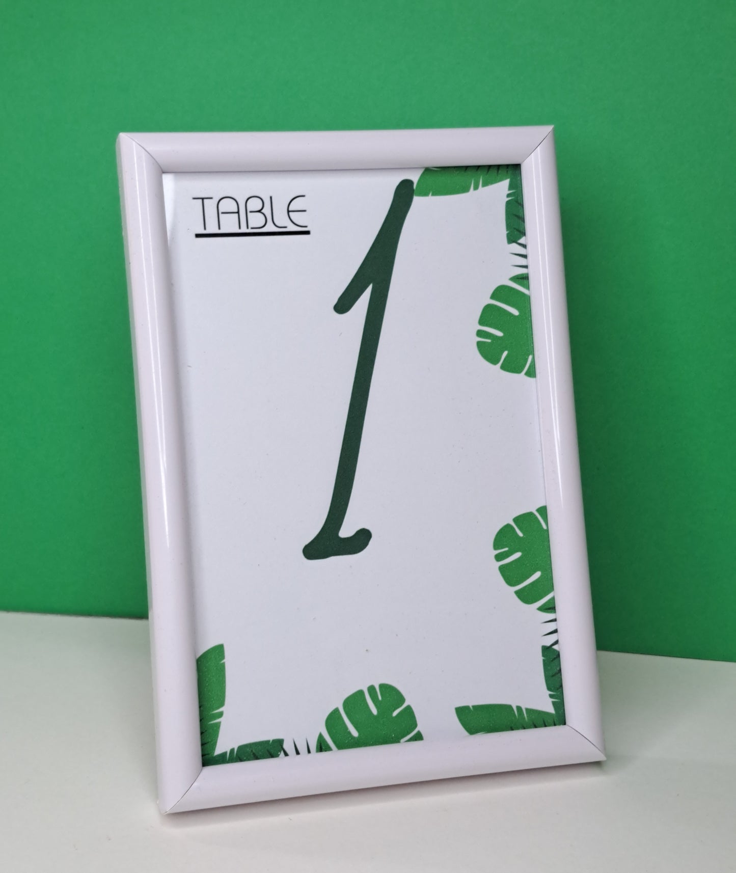 Table Numbers with White frame