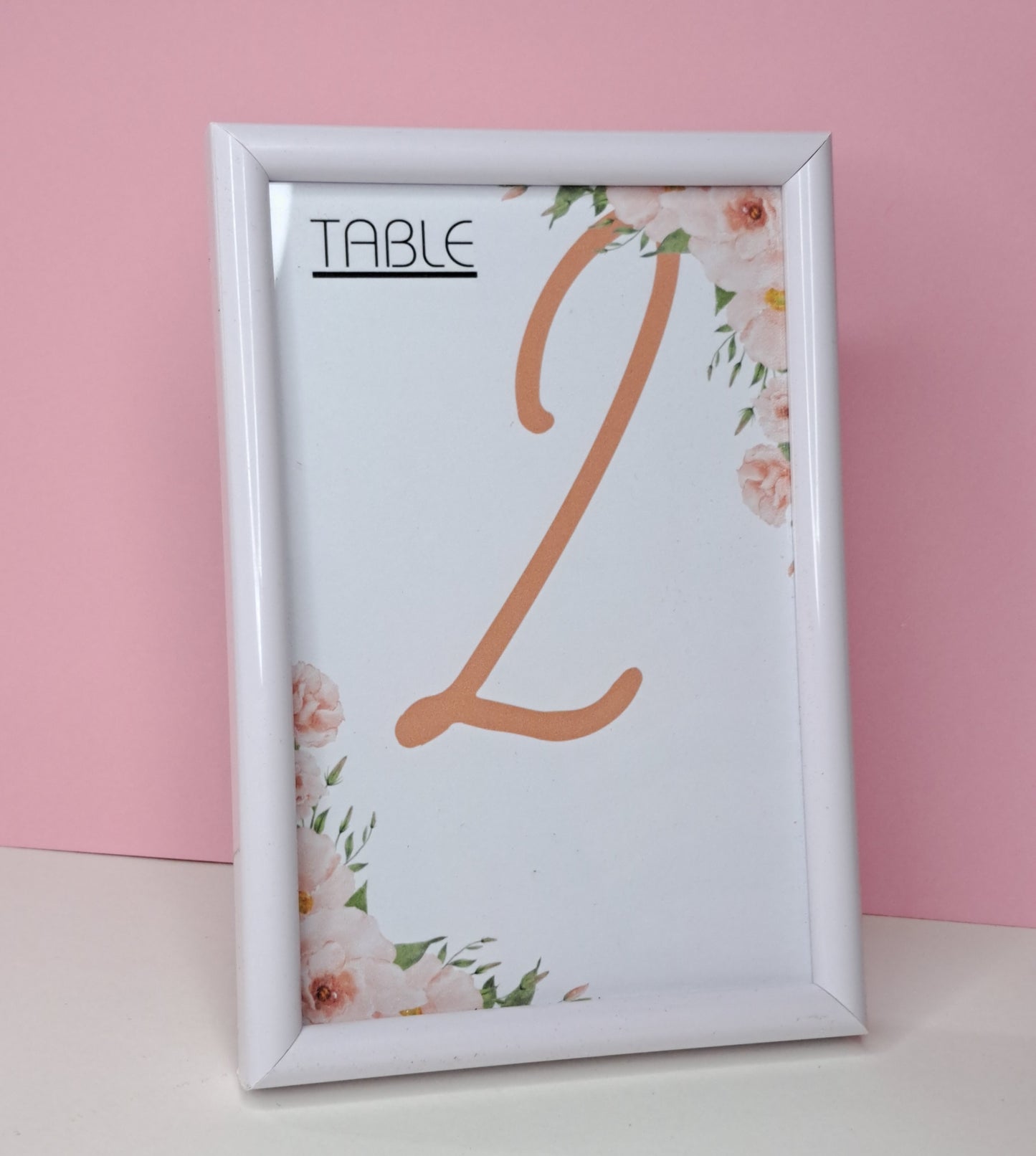 Table Numbers with White frame