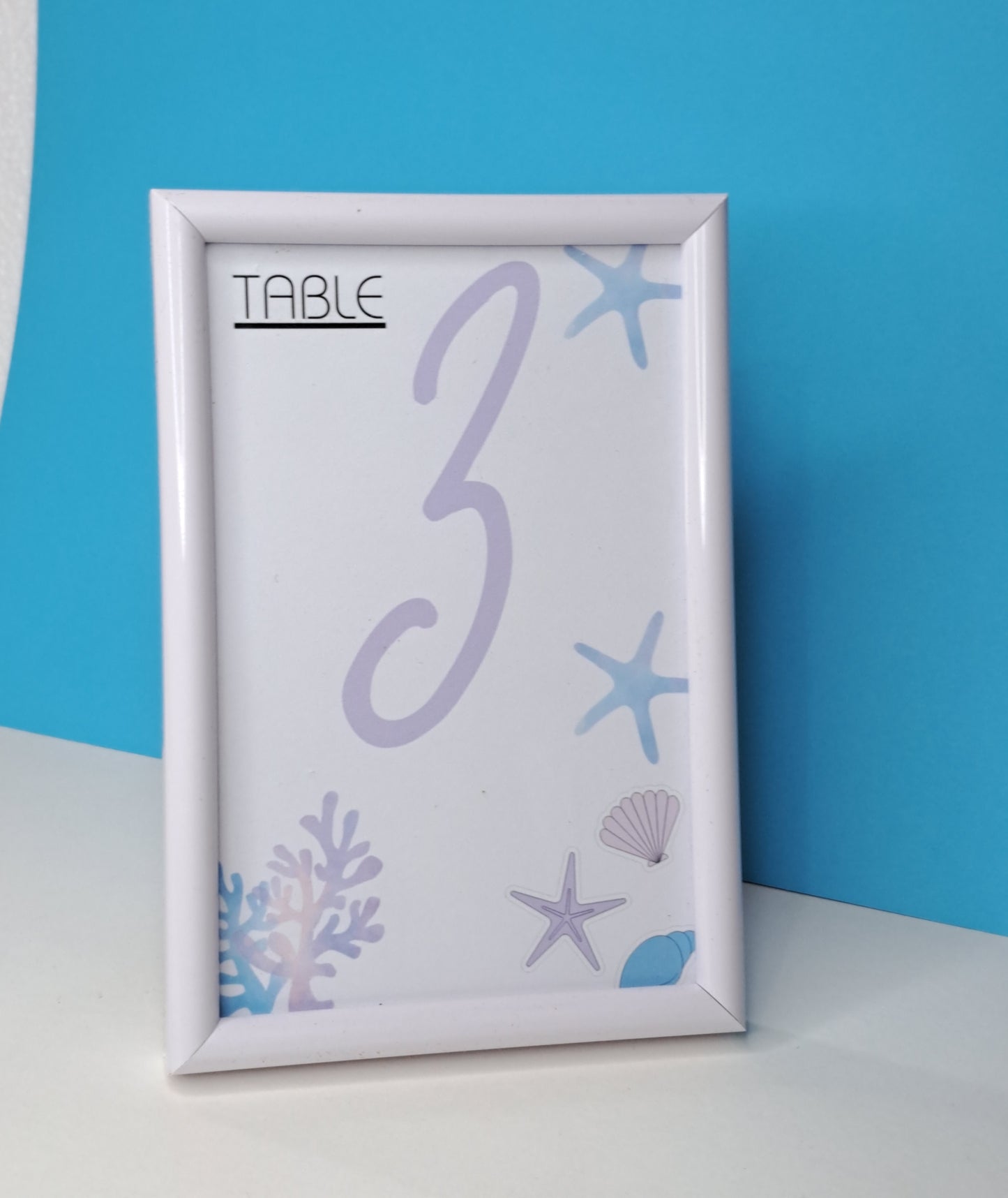 Table Numbers with White frame