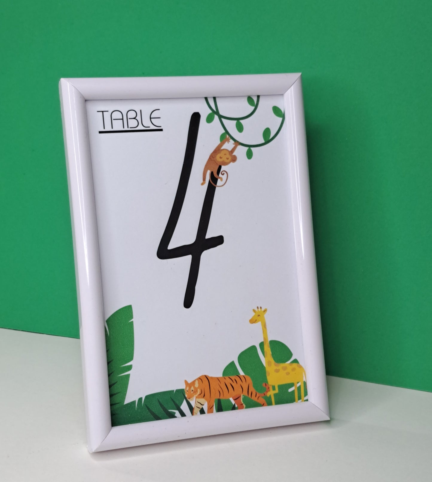 Table Numbers with White frame