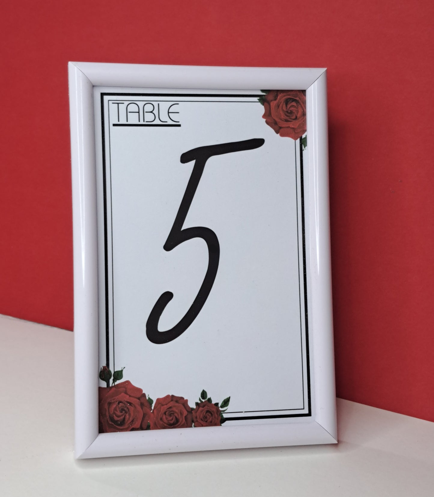 Table Numbers with White frame