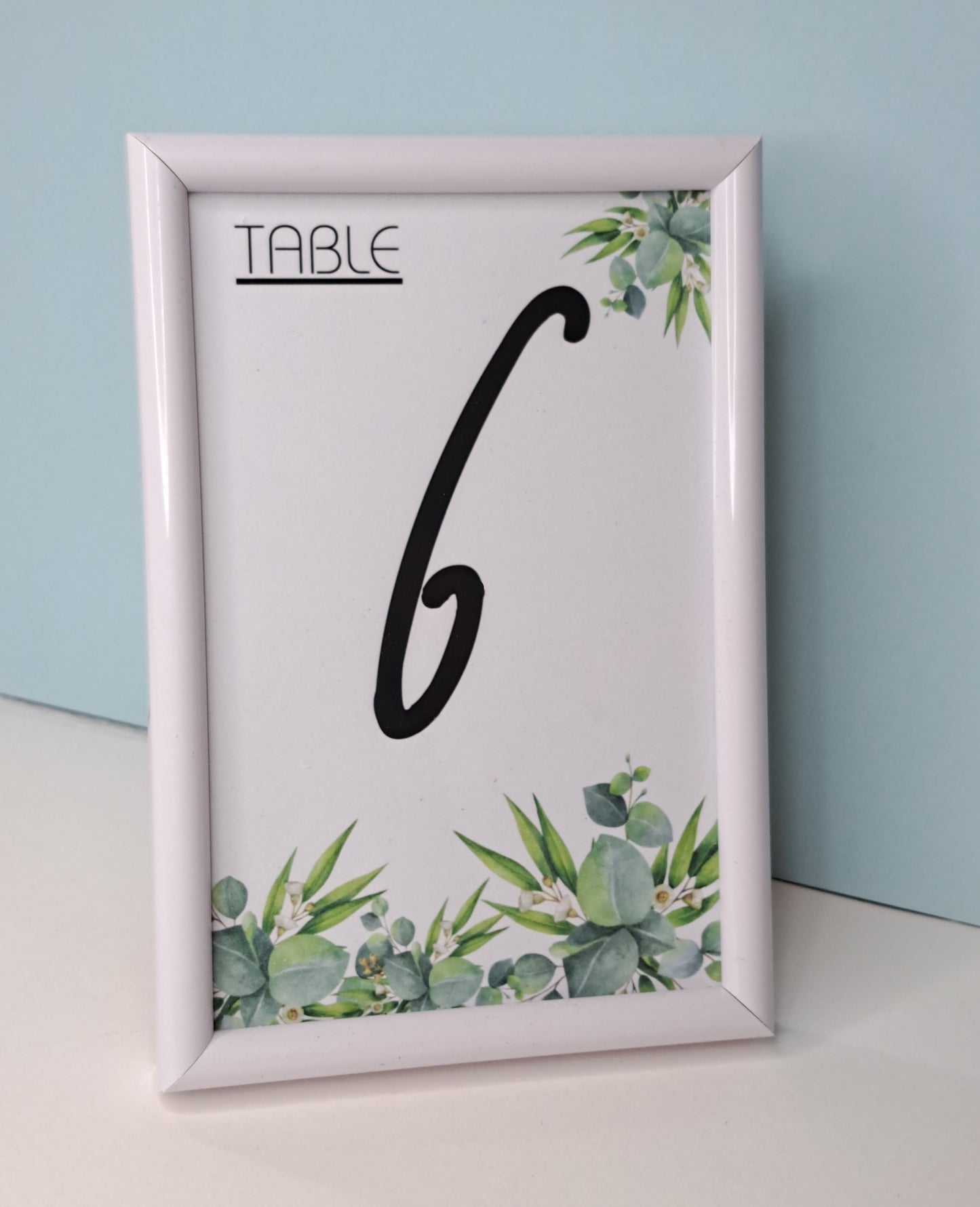 Table Numbers with White frame