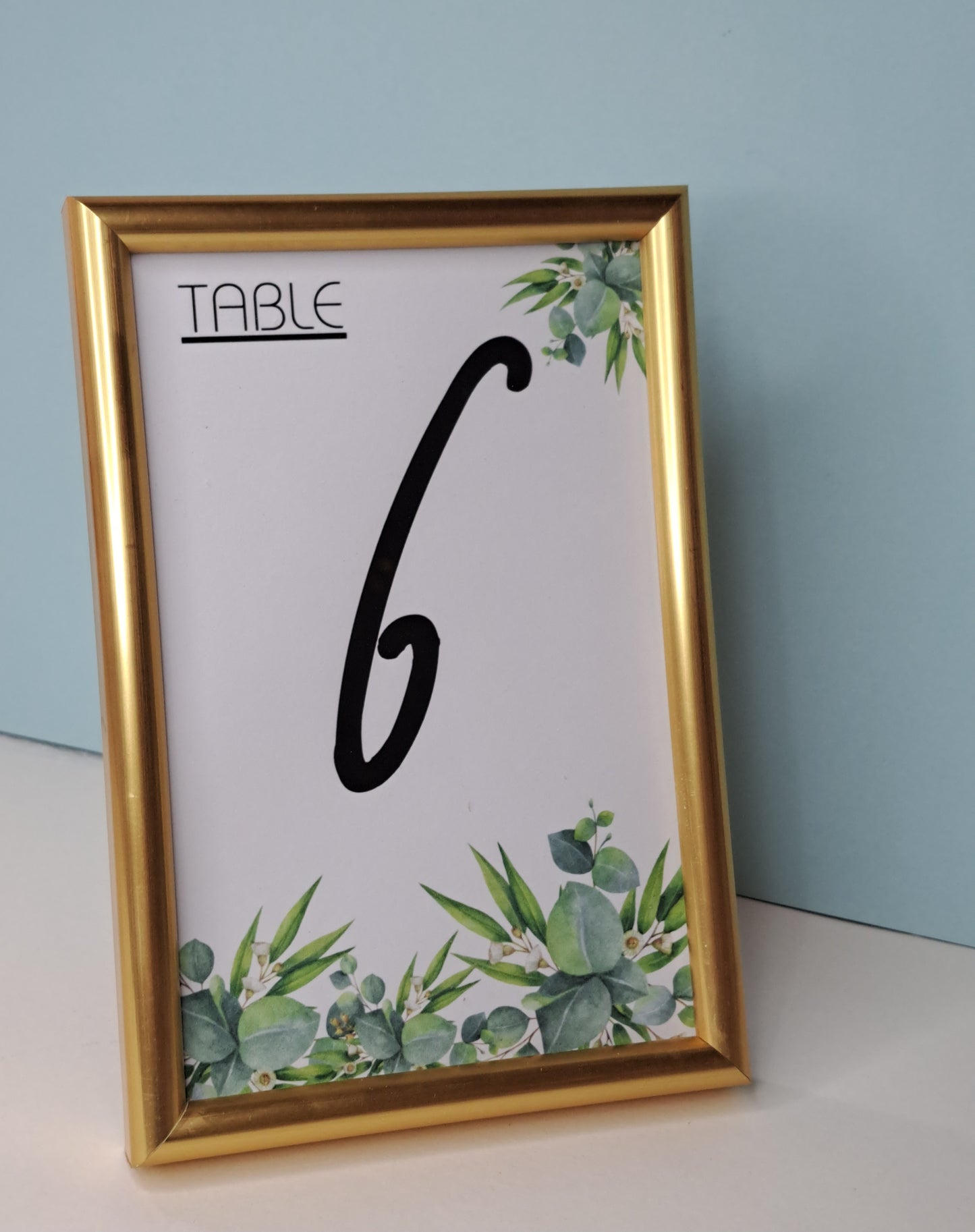 Table numbers in Gold frame