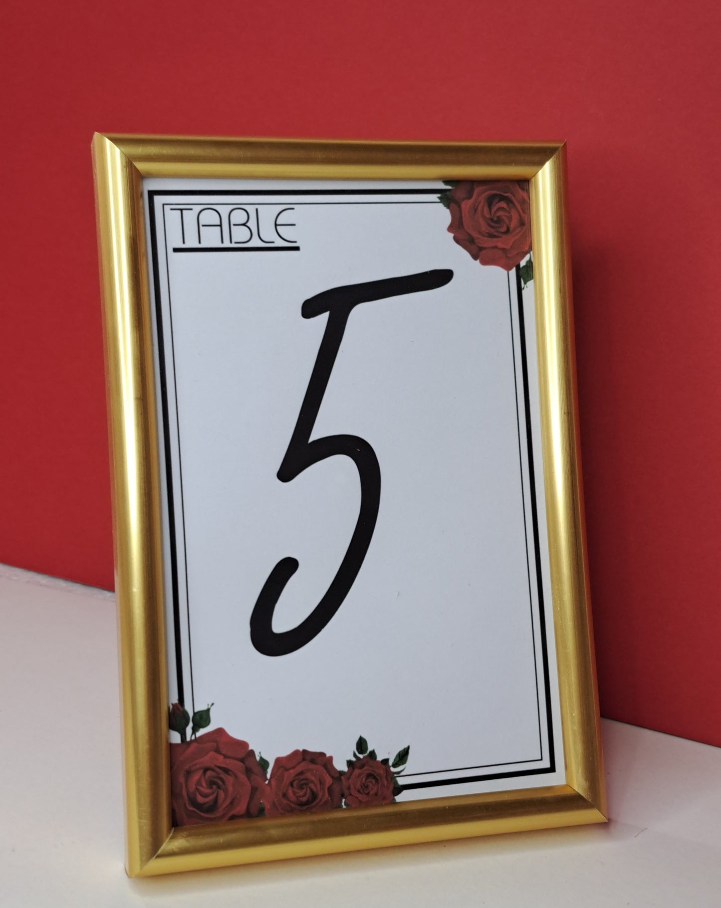 Table numbers in Gold frame
