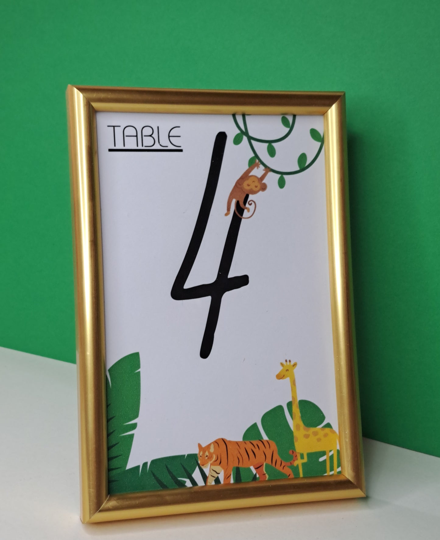 Table numbers in Gold frame