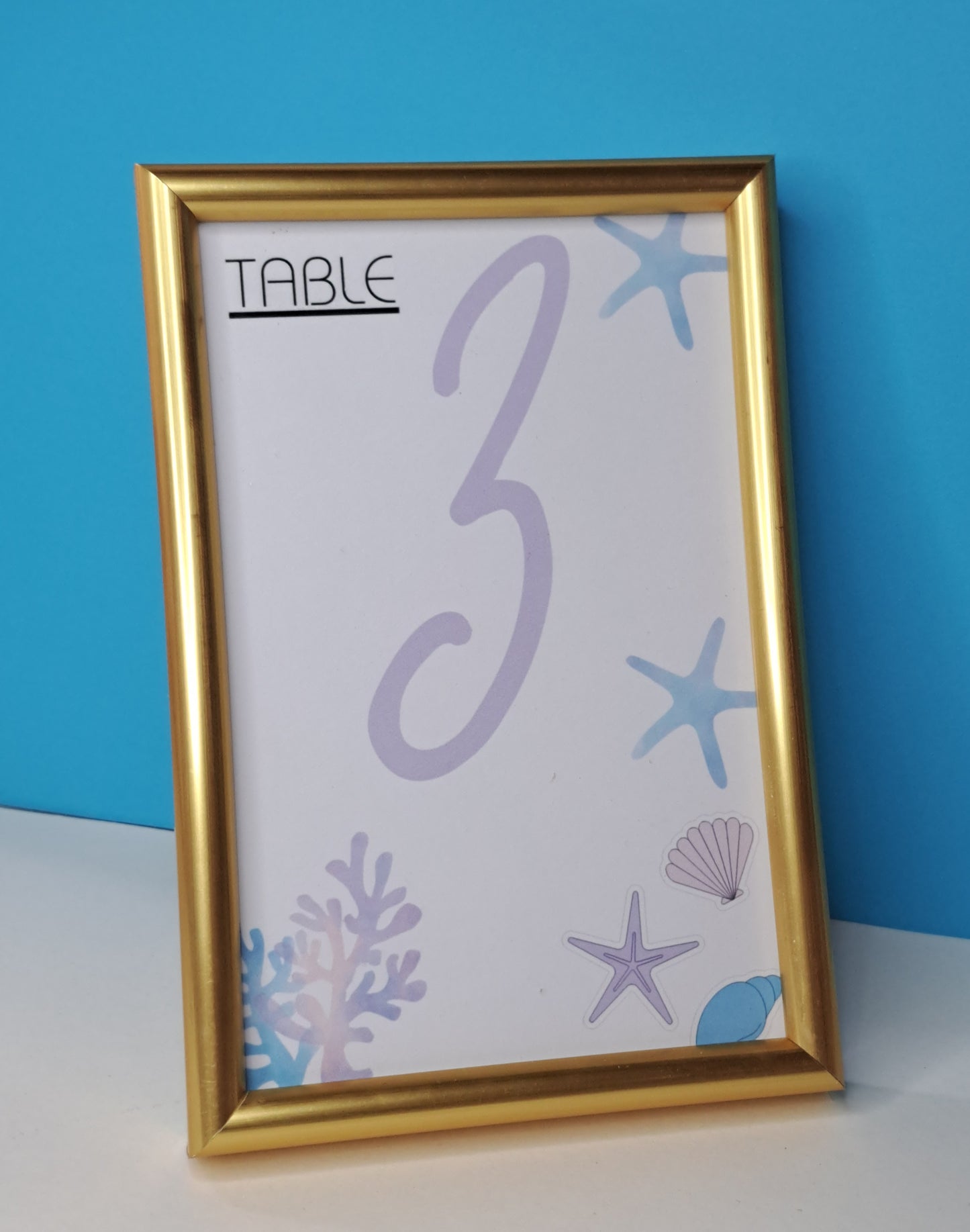 Table numbers in Gold frame