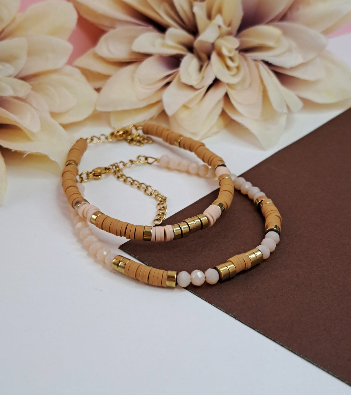 2 Pcs SET Clay&Crystal Bracelets