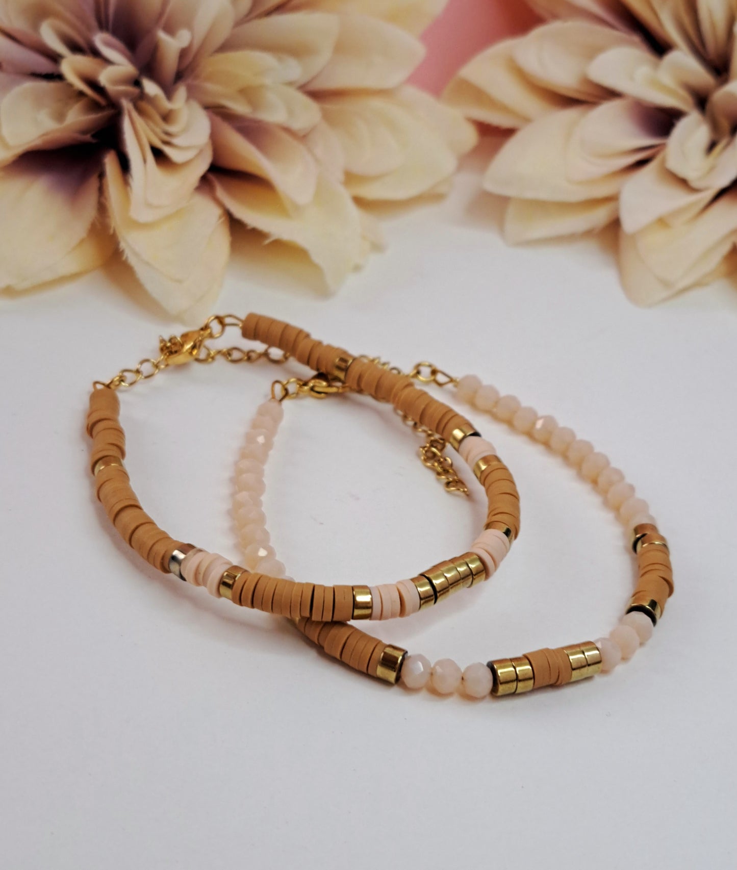 2 Pcs SET Clay&Crystal Bracelets