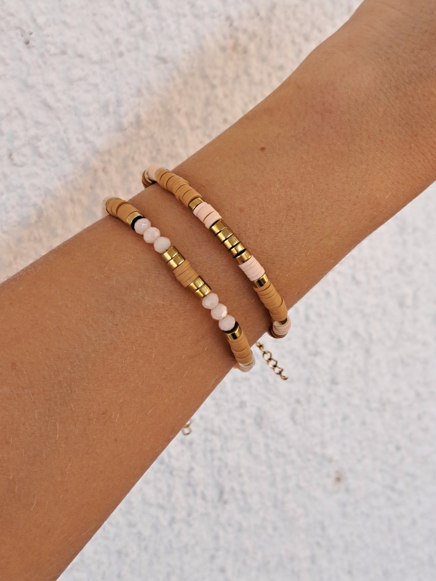 2 Pcs SET Clay&Crystal Bracelets