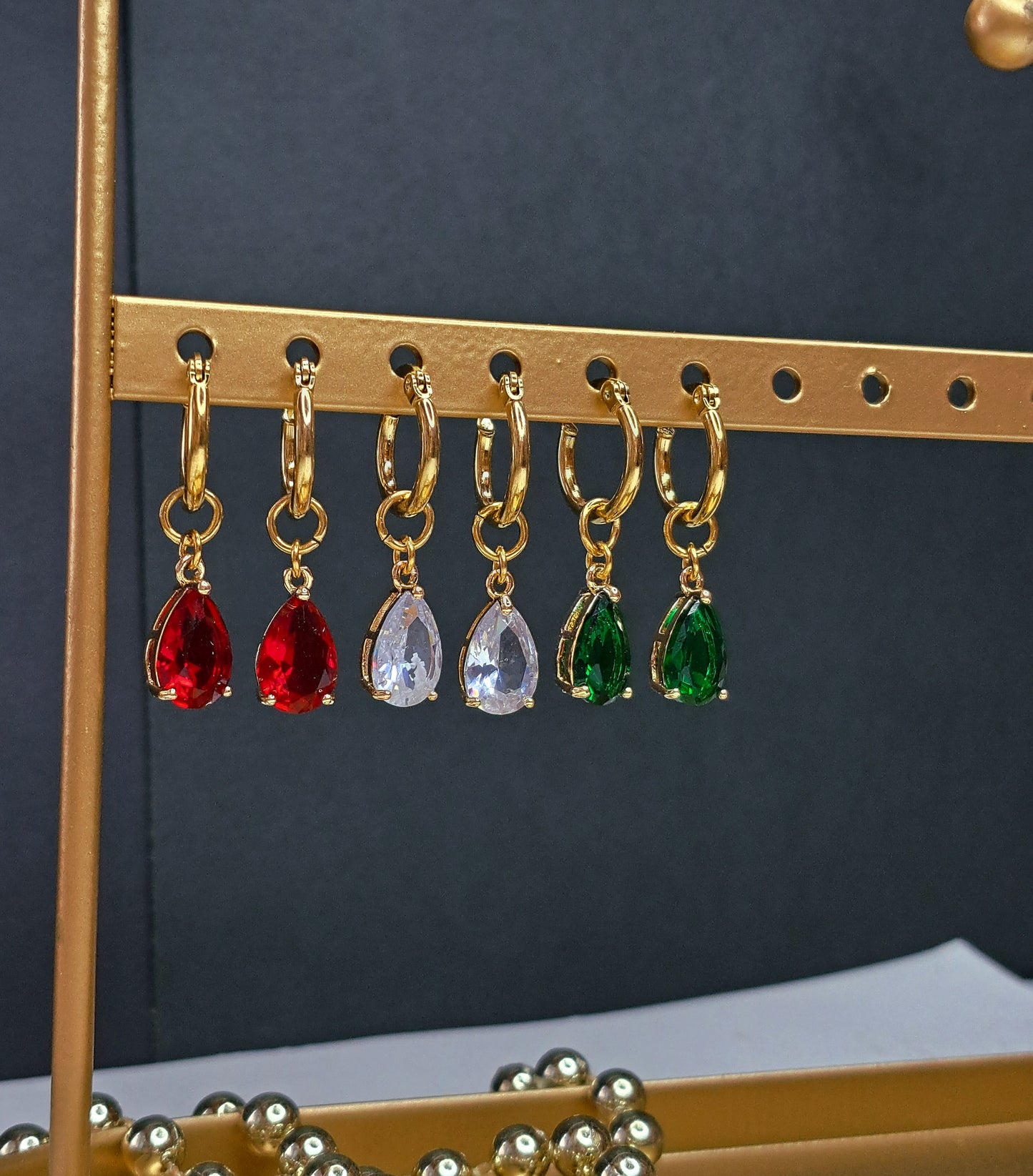 Crystal teardrop Earrings(3 colours)