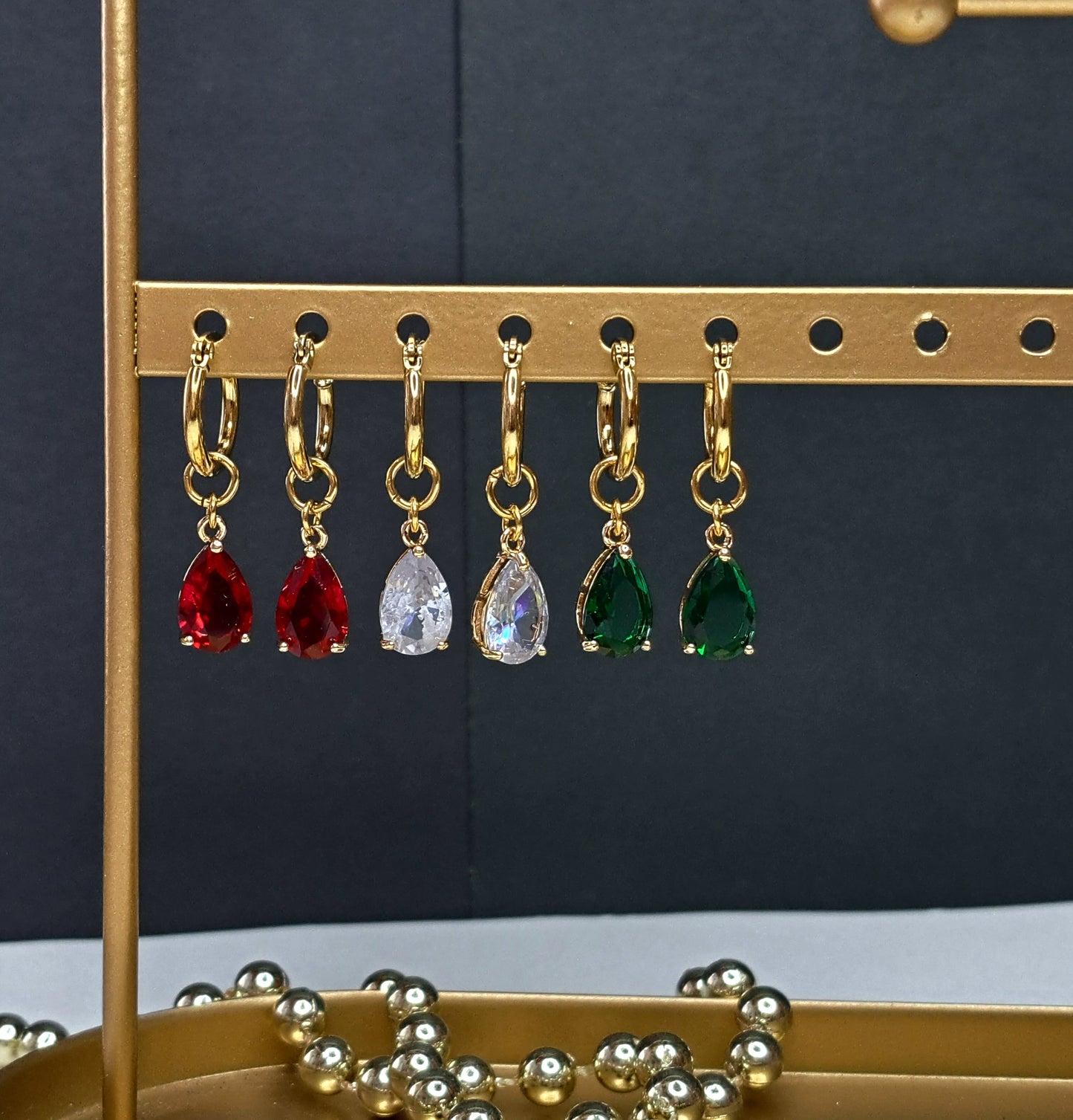 Crystal teardrop Earrings(3 colours)