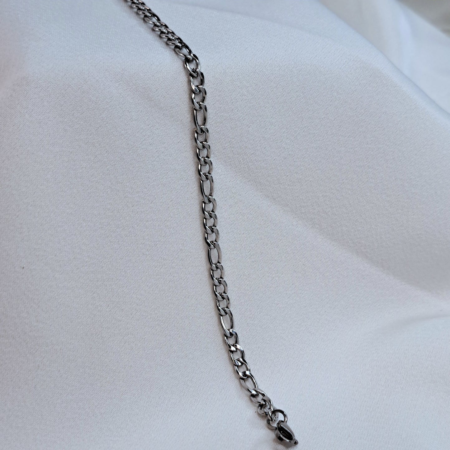 Medium Silver Figaro Chain Anklet Bracelet