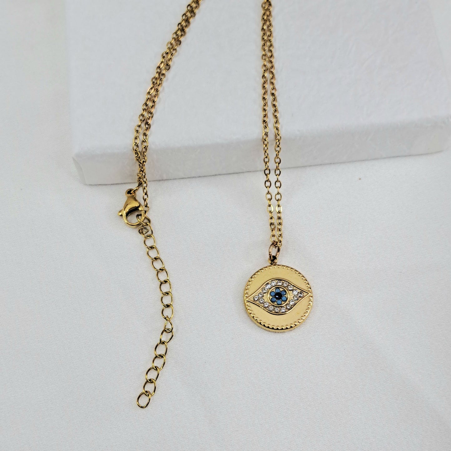 Evil Eye rhinestone necklace