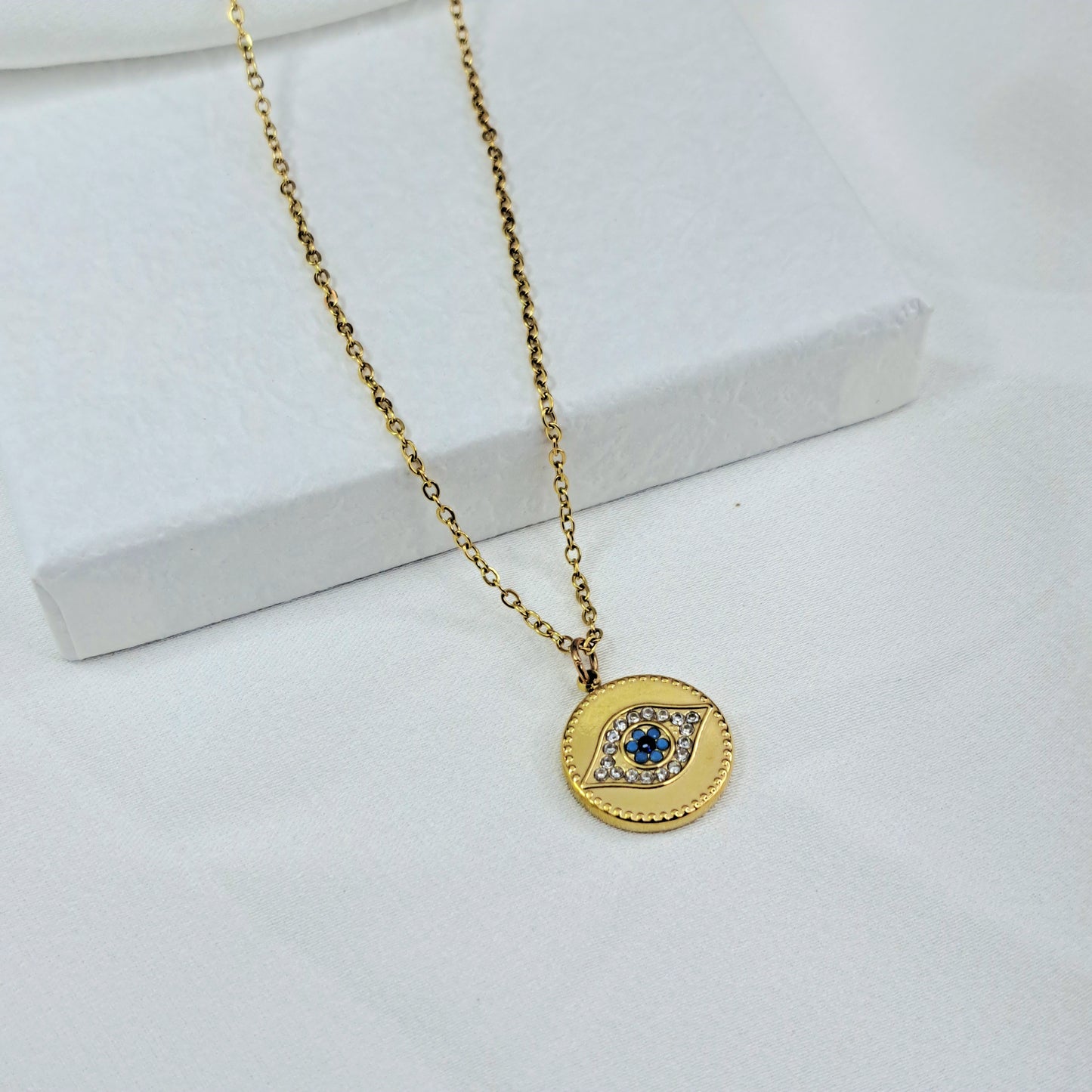 Evil Eye rhinestone necklace