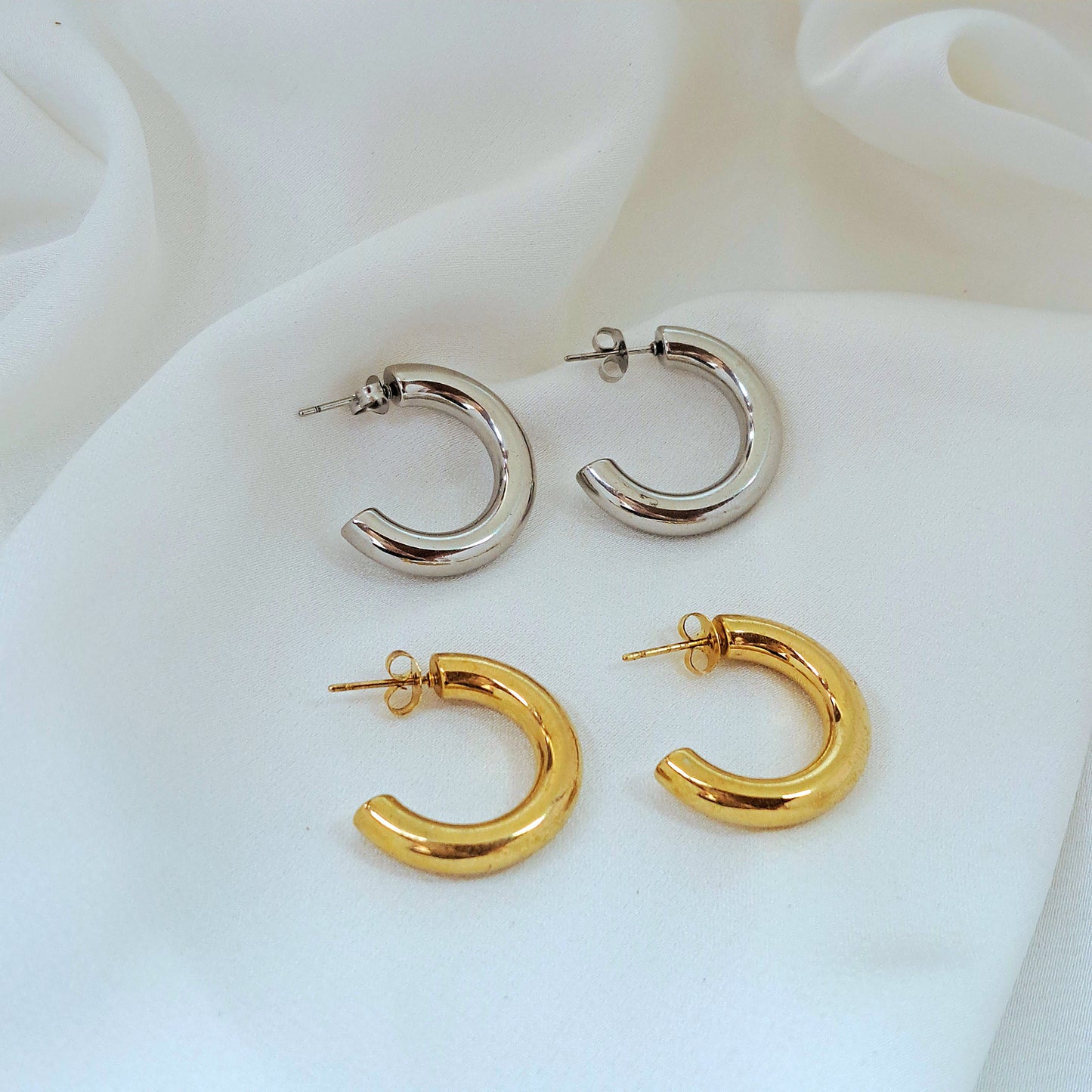 C shaped earrings
