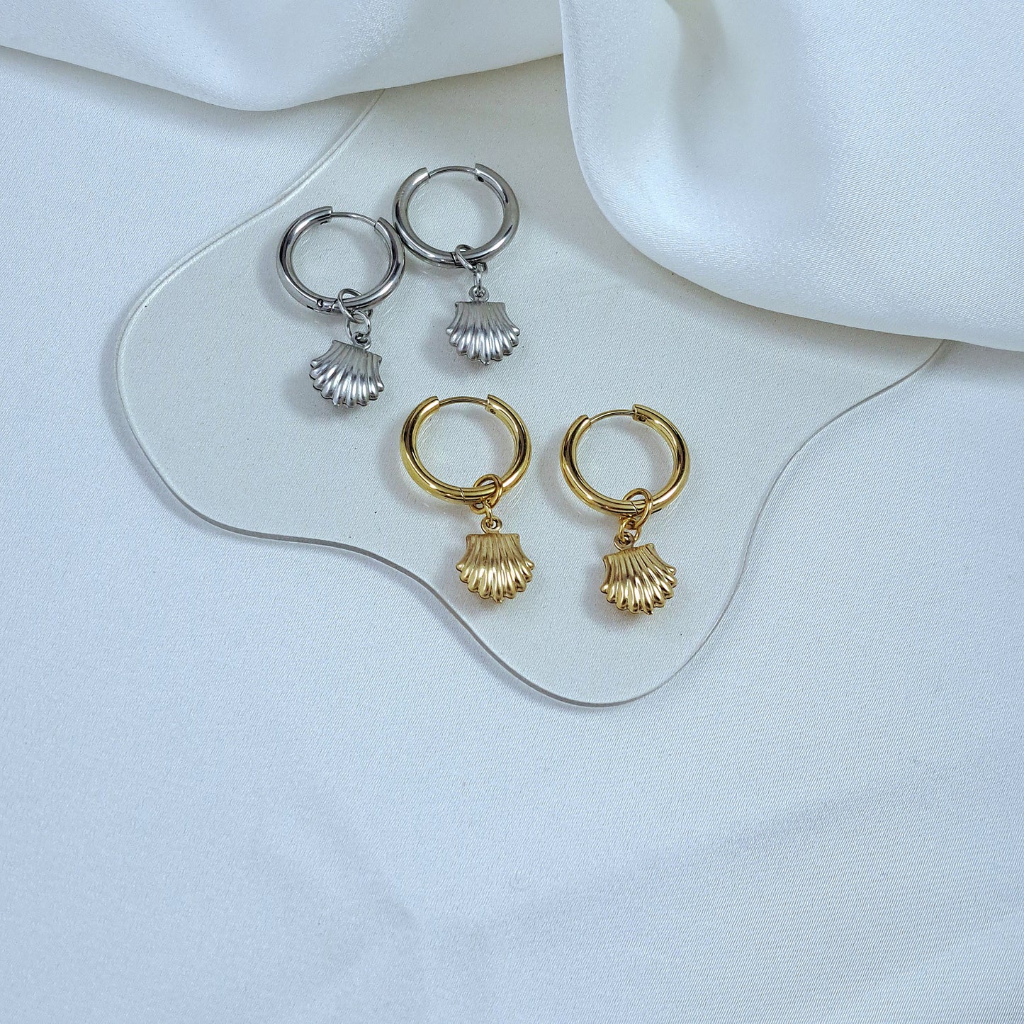 Sea Shell Hoop Earrings