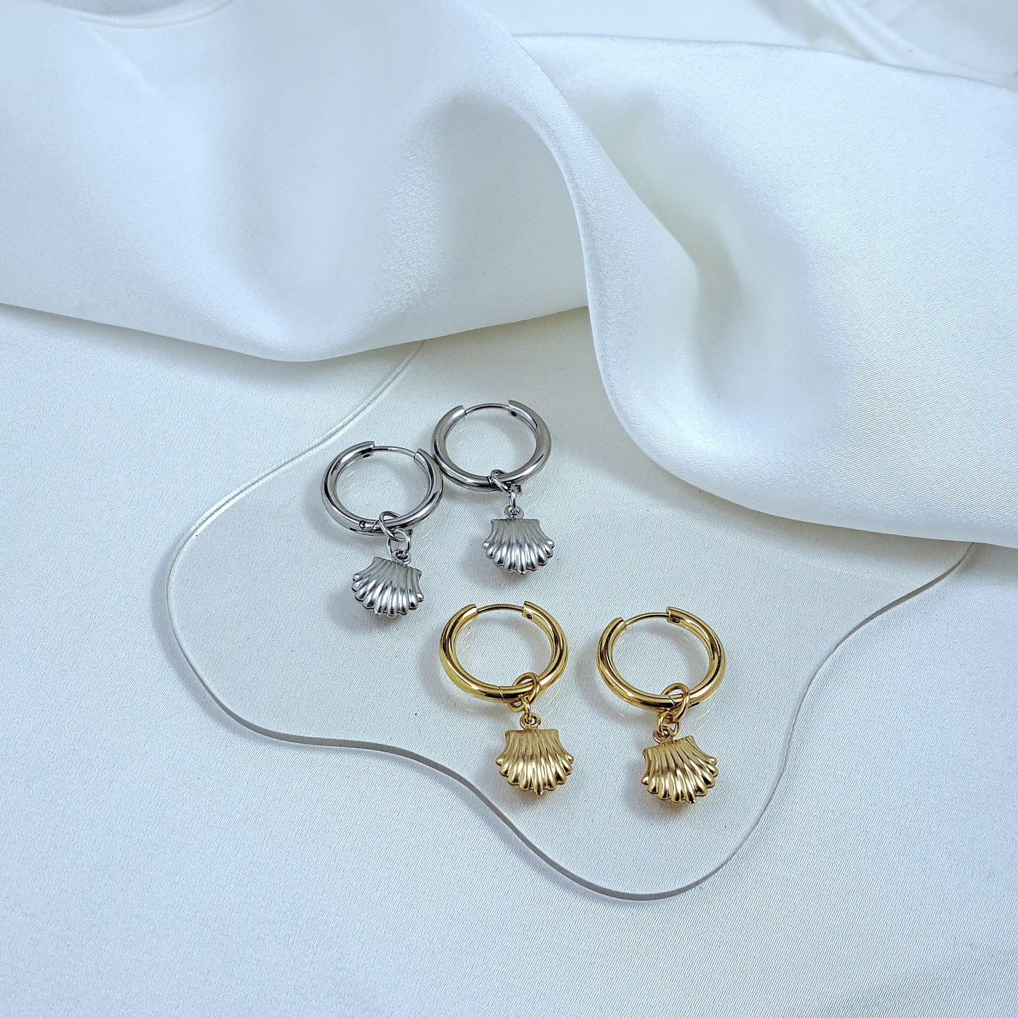 Sea Shell Hoop Earrings
