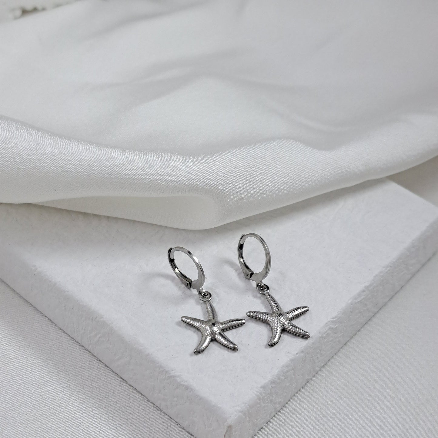 Starfish hoops silver