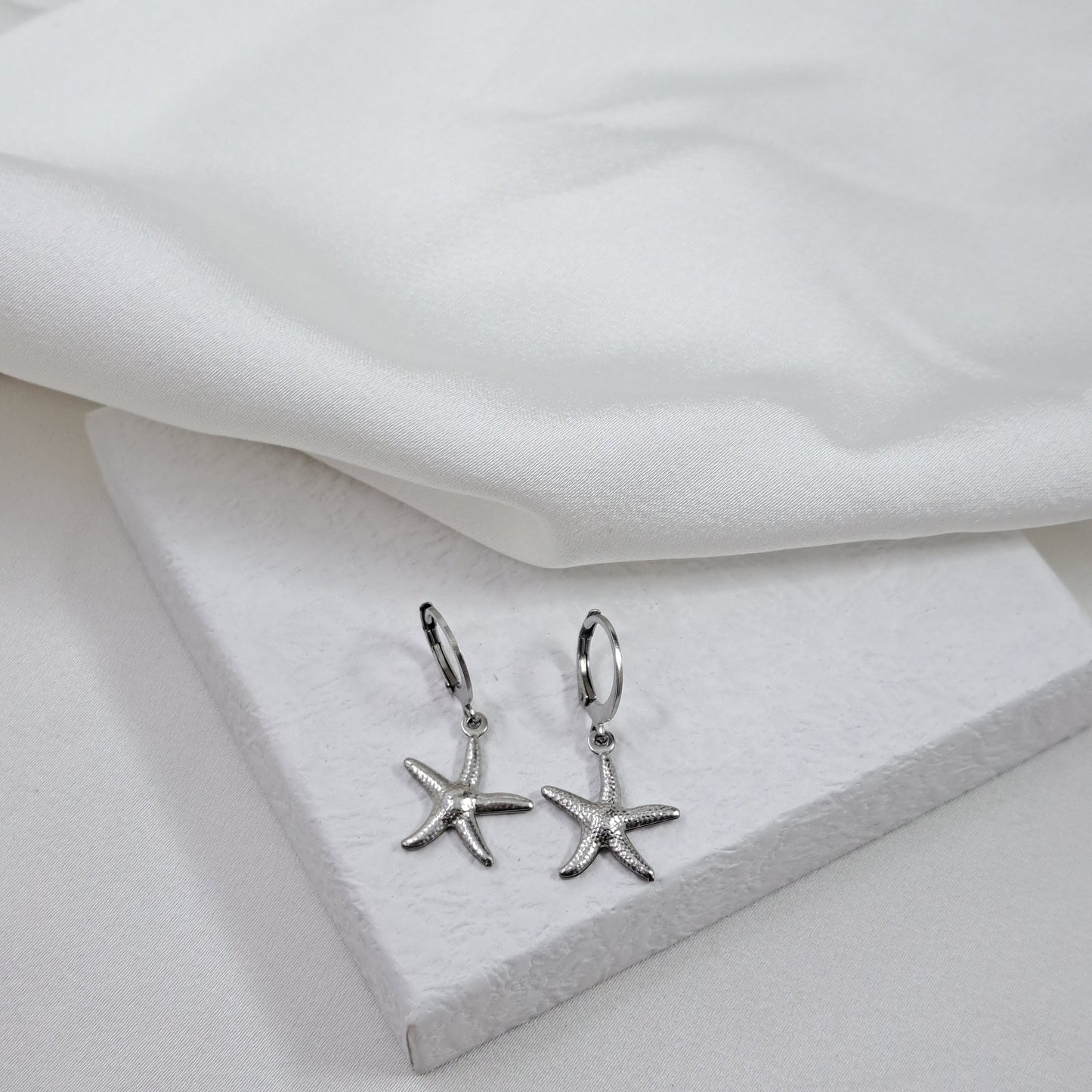 Starfish hoops silver