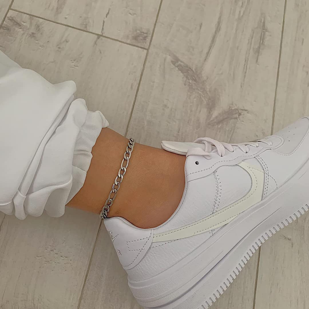 Silver Figaro Chain Anklet Bracelets