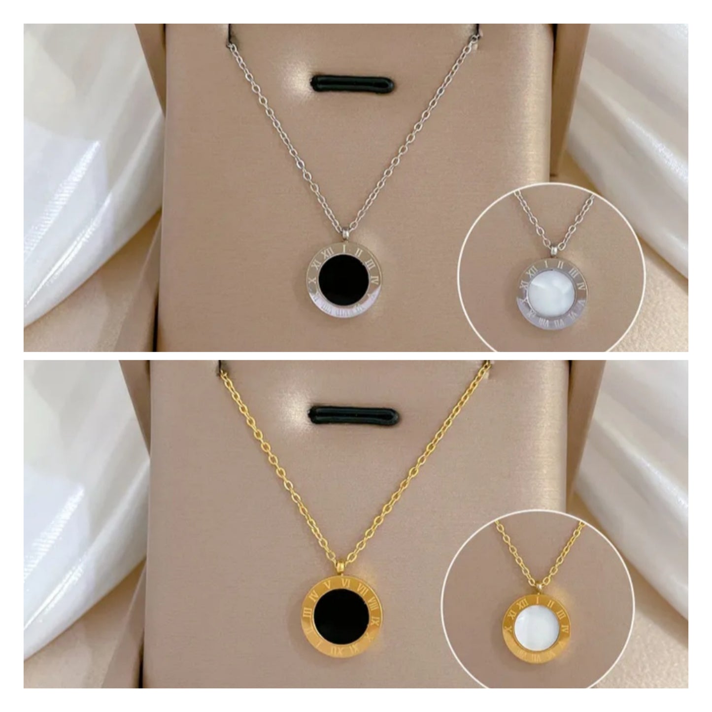 Two sided circle necklace (2 colours)