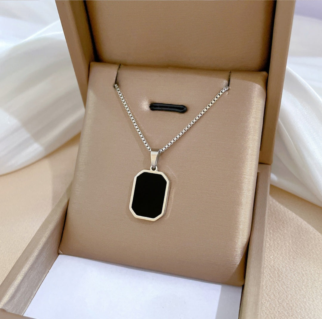 Rectangle pendant Silver Necklace