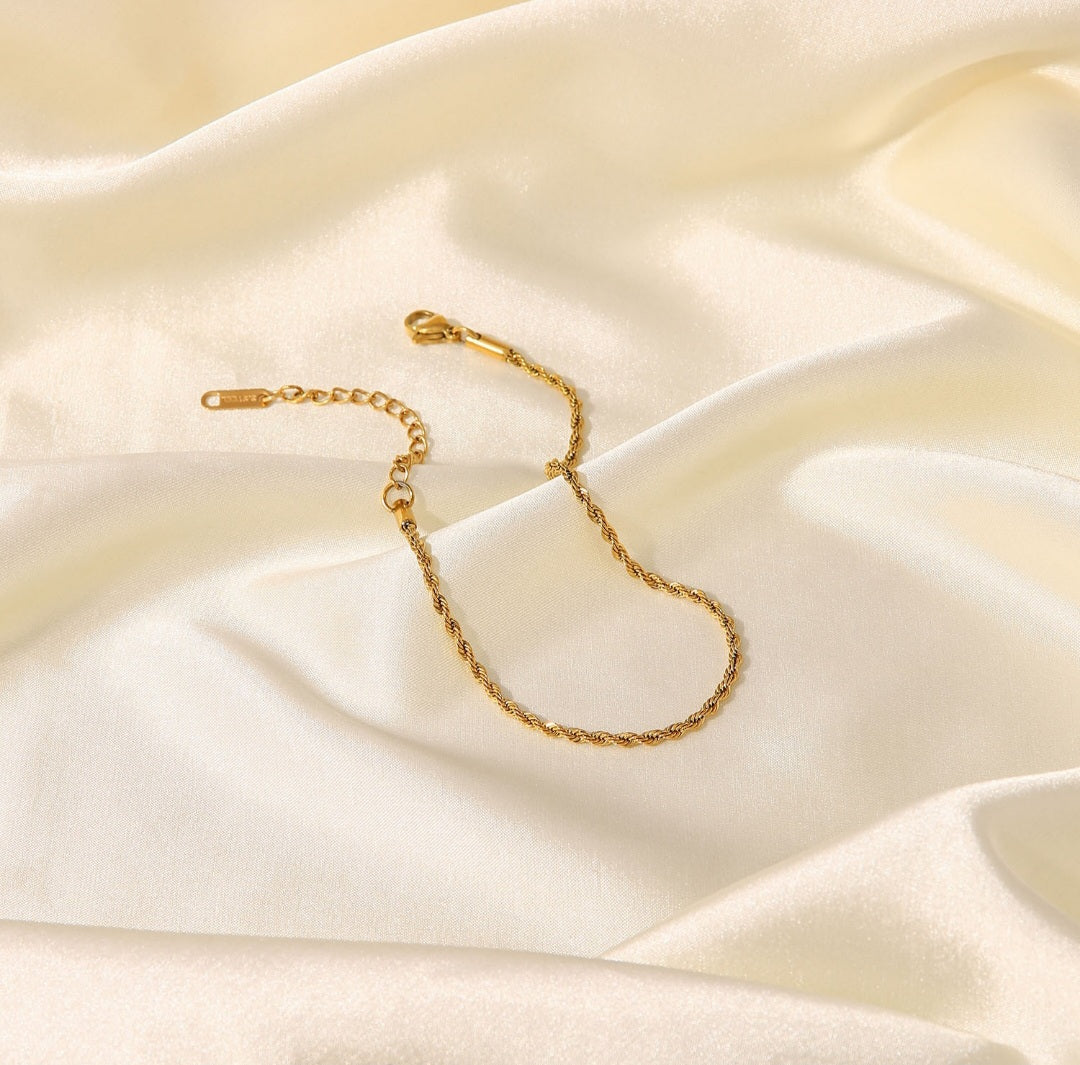 Twisted Chain Anklet Bracelet