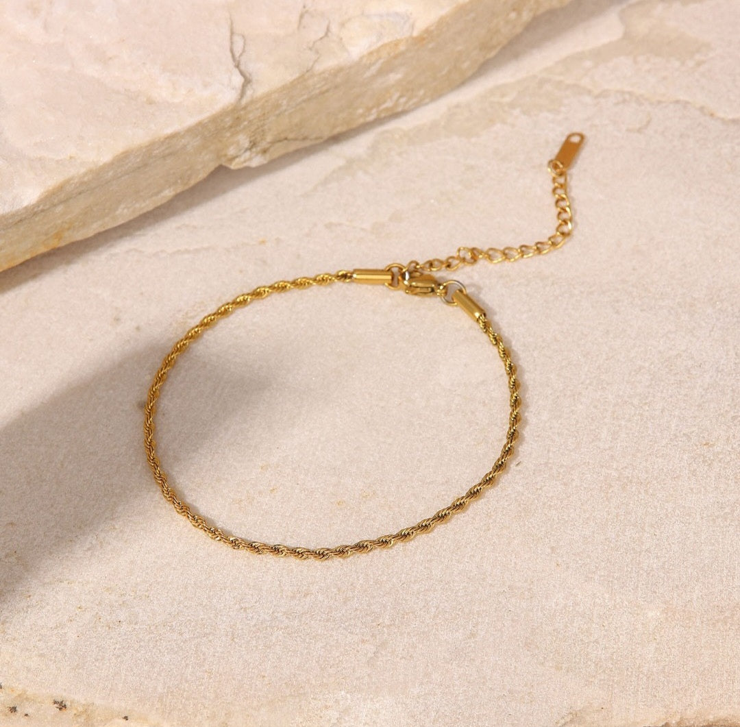 Twisted Chain Anklet Bracelet