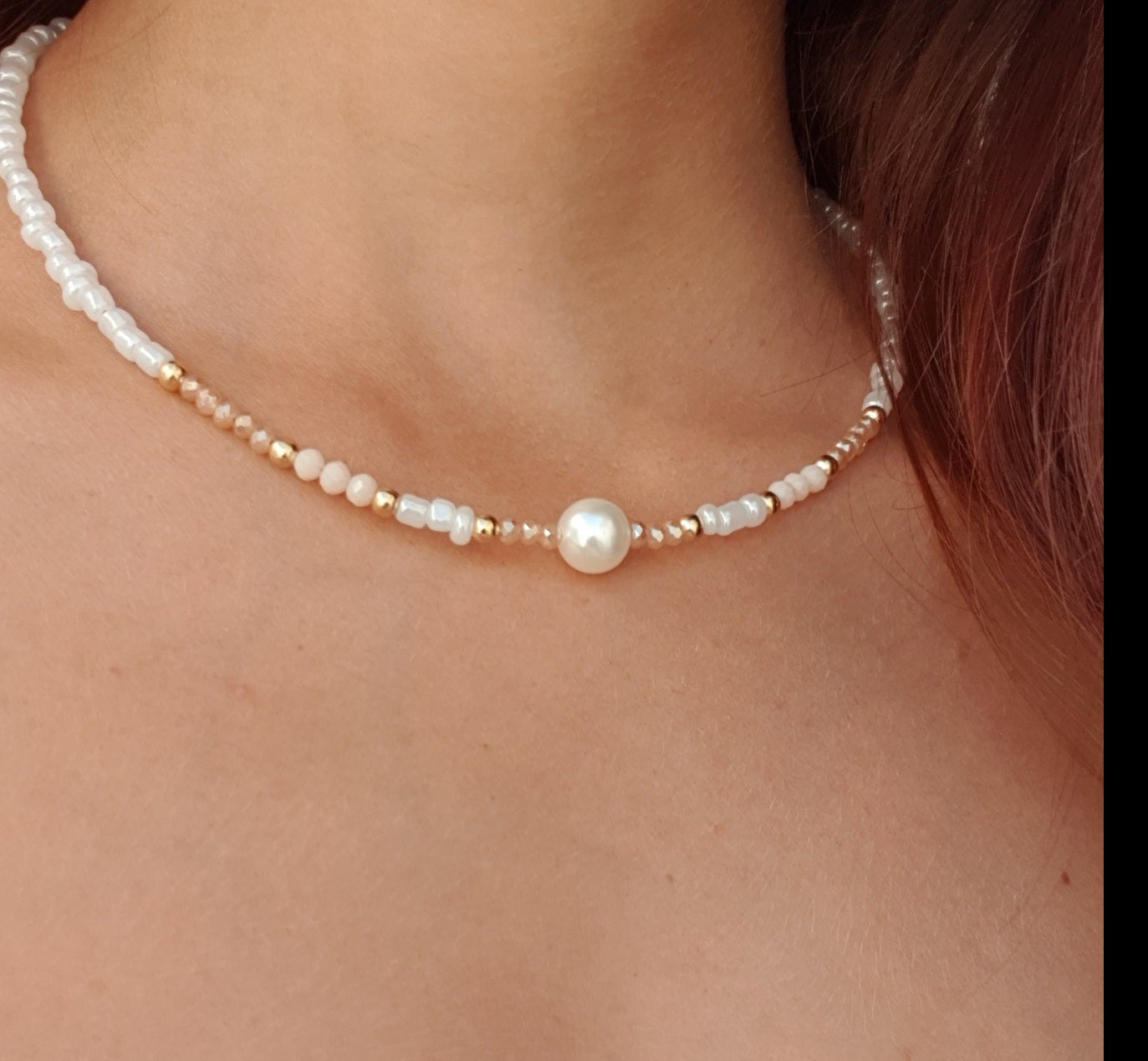 Crystal & Pearl necklace