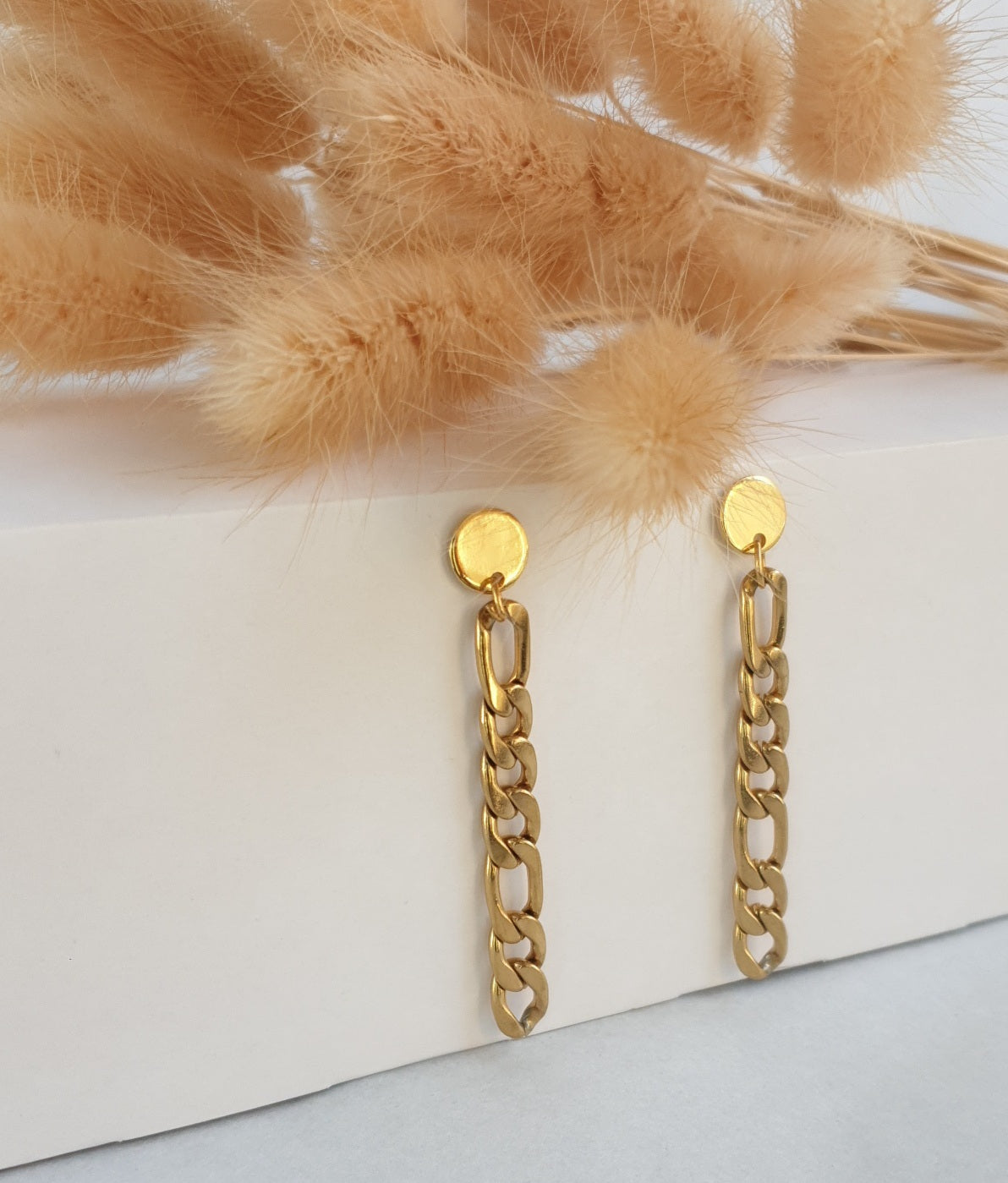 Gold chain earrings