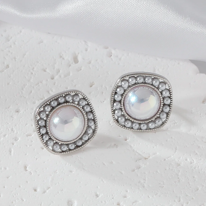 Square Pearl Stud Earrings (2 colours)