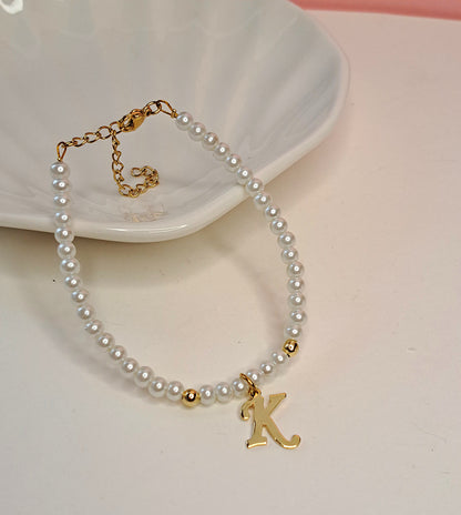 Initial pearl bracelets(14 options)