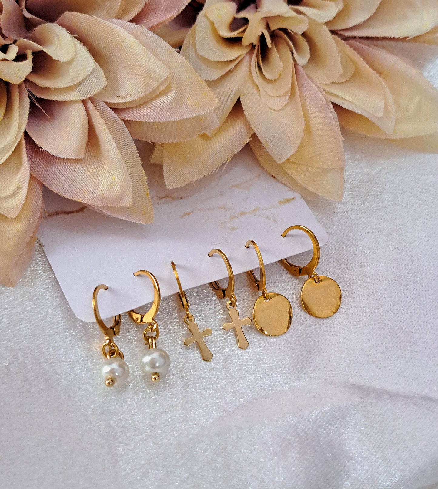 6 pcs SET earrings gold