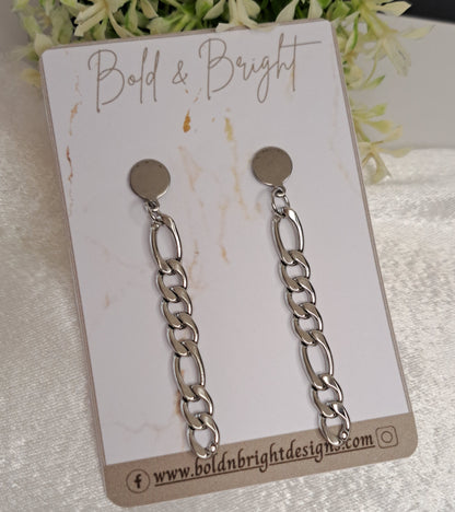 Silver chain earrings