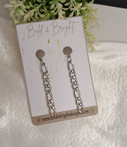 Silver chain earrings