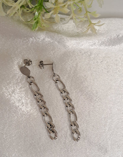 Silver chain earrings