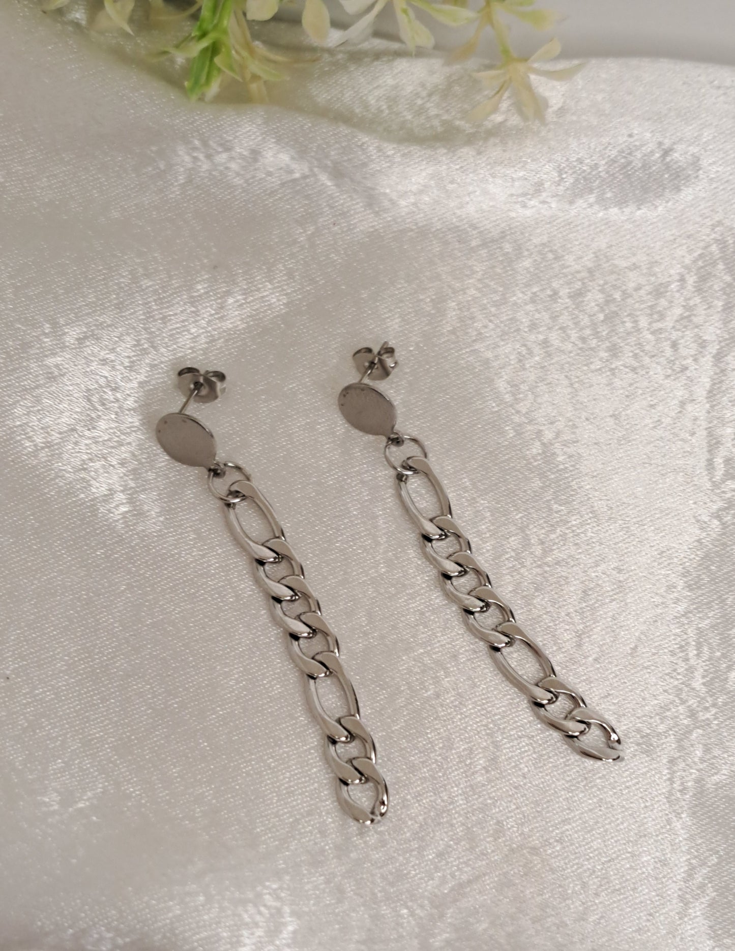 Silver chain earrings