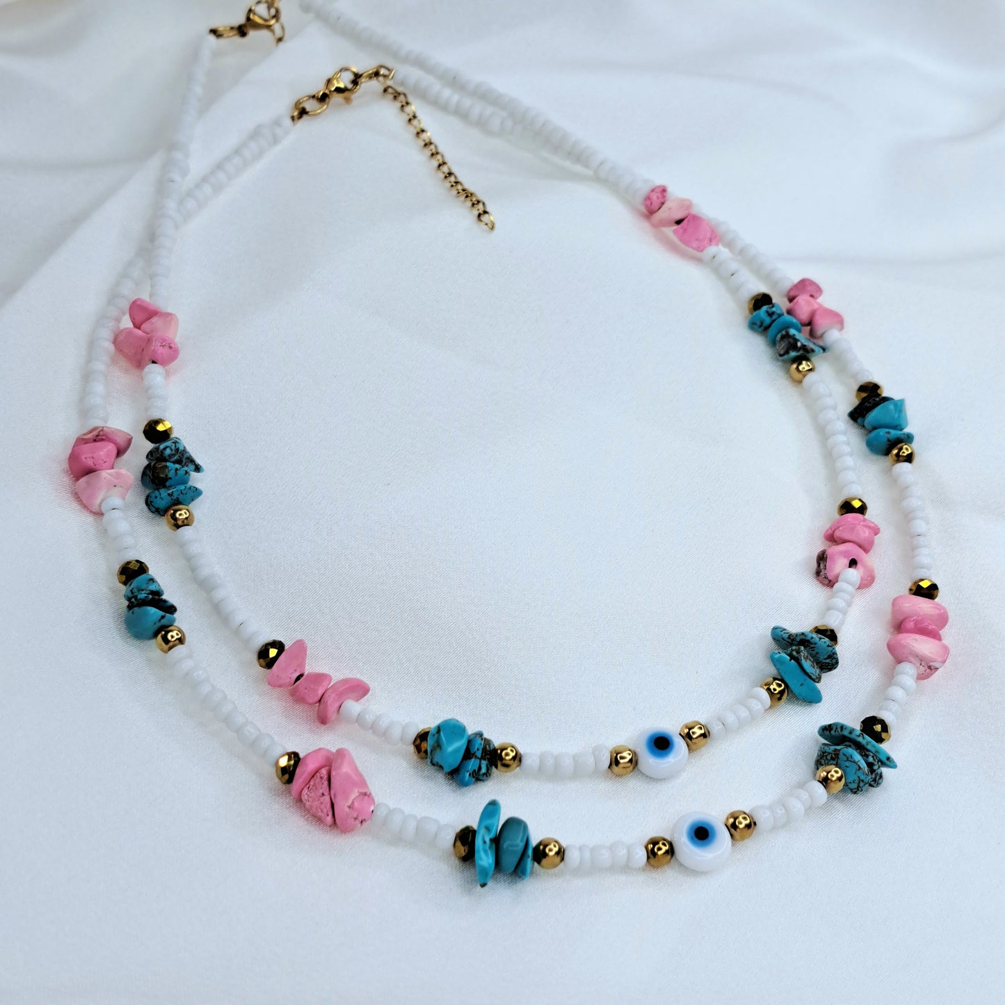 Mix Shells Evil Eye Necklace