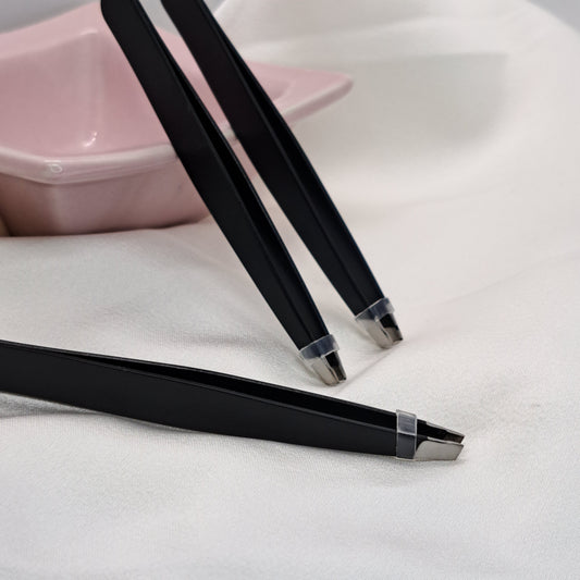 Black Stainless Steel Eyebrow Tweezers