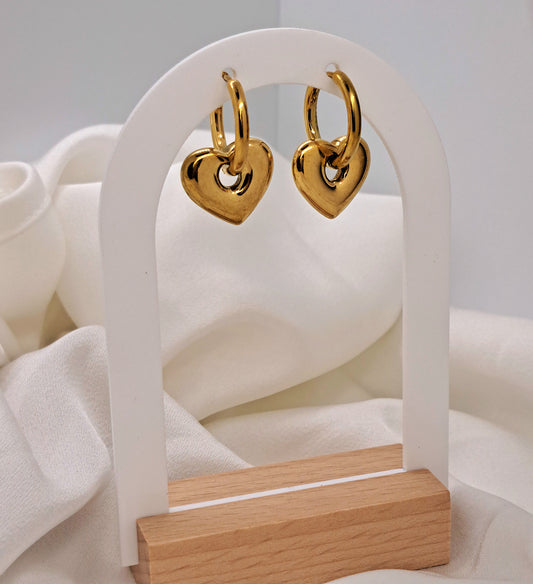 Gold Heart Earrings