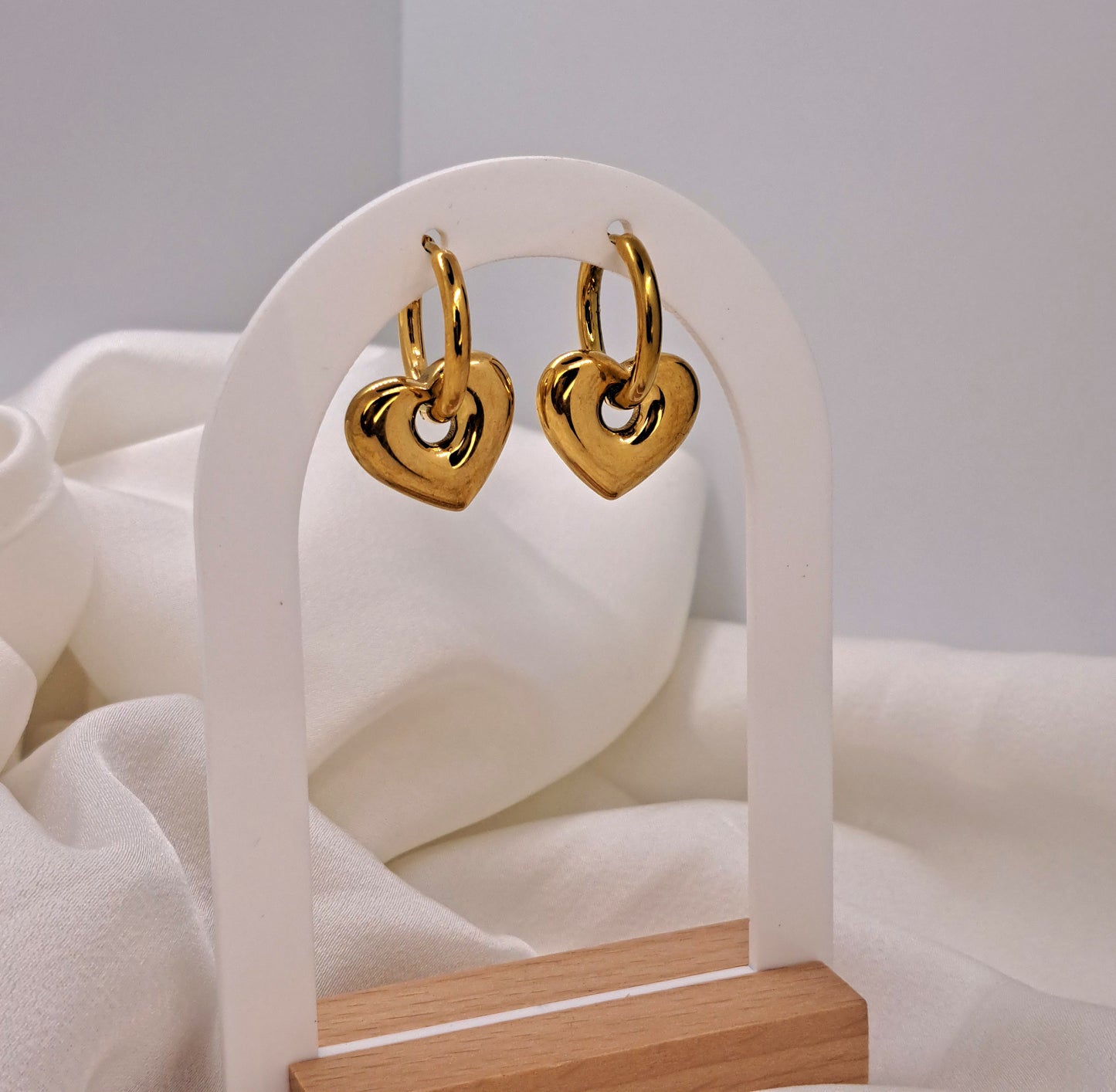 Gold Heart Earrings