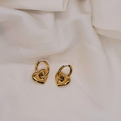 Gold Heart Earrings