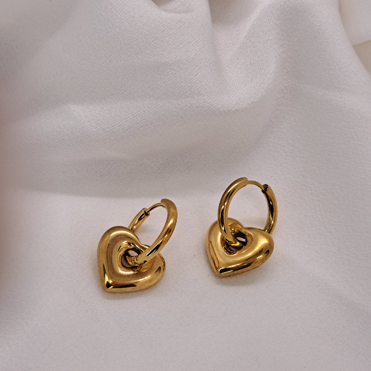 Gold Heart Earrings