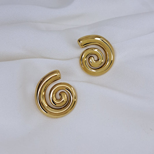 Gold Snail Earrings