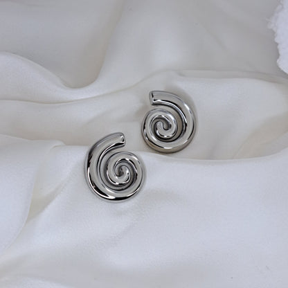 Silver Snail Earrings