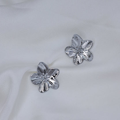 Silver Flower Stud Earrings